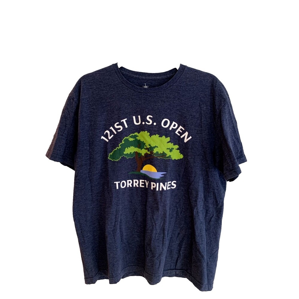 Men’s Blue T-Shirt 121st US Open Torrey Pines Size L Large Print